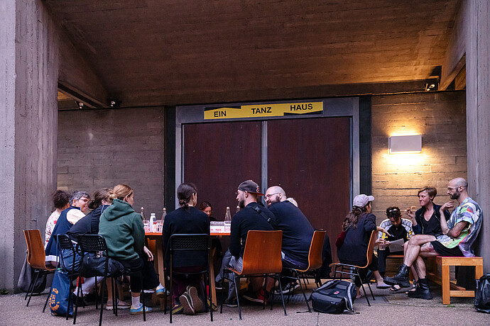 Gespräch und Pizza